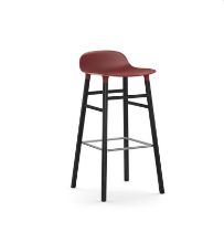 Bild von Normann Copenhagen Form Barhocker SH: 75 cm – Rot/Schwarze Eiche