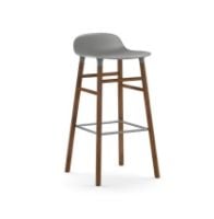 Bild von Normann Copenhagen Form Barhocker SH: 75 cm – Grau/Walnuss