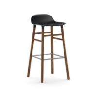 Bild von Normann Copenhagen Form Barhocker SH: 75 cm – Schwarz/Walnuss