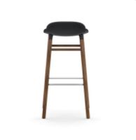 Bild von Normann Copenhagen Form Barhocker SH: 75 cm – Schwarz/Walnuss
