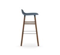 Bild von Normann Copenhagen Form Barhocker SH: 75 cm – Blau/Walnuss