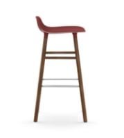 Bild von Normann Copenhagen Form Barhocker SH: 75cm - Rot/Walnuss