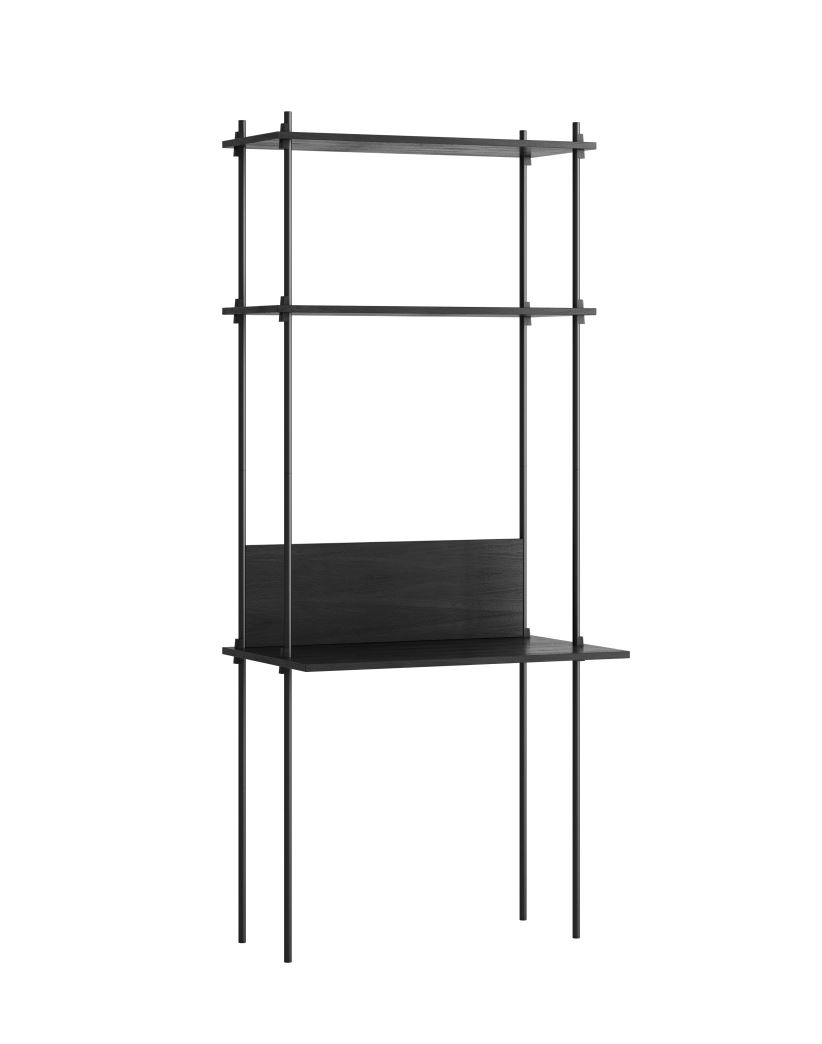 Bild von Moebe Regalsystem Schreibtisch hoch 200x85 cm - Schwarz