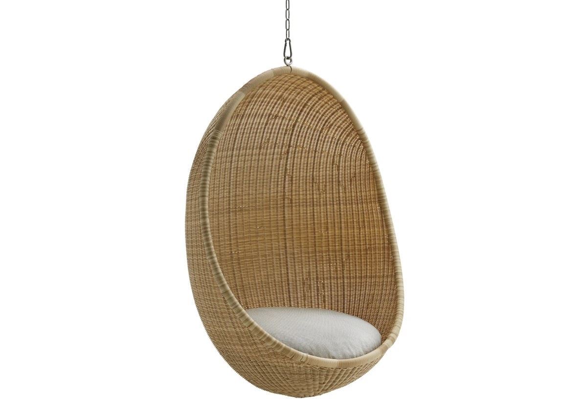 Bild von Sika-Design Hanging Egg Exterior Hängesessel inkl. Kissen H: 119 cm – Natur/B450 Tempotest Weiß