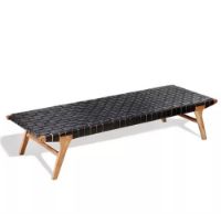 Bild von Encoded Daybed 200x70 cm - Teak / Sort Læder