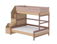 Bild von Flexa Popsicle Family Etagenbett mit Treppe 255,7 x 151,8 cm – Kirsche