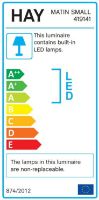 Bild von HAY Matin Tischlampe Klein H: 38 cm - Leuchtendes Rot / Messing