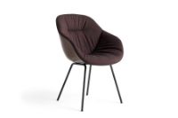 Bild von HAY AAC127 Soft Duo About a Chair Esszimmerstuhl Polstret SH: 47,5 cm – Schwarz pulverbeschichteter Stahl/Remix 373/Sense Dunkelbraun