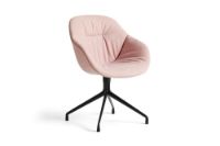 Bild von HAY AAC121 Soft About a Chair Esszimmerstuhl gepolstert SH: 47,5 cm – Schwarz pulverbeschichtetes Aluminium/Linara 415