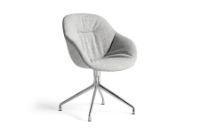 Bild von HAY AAC121 Soft About a Chair Gepolsterter Esszimmerstuhl SH: 47,5 cm – Poliertes Aluminium/Hallingdal 116