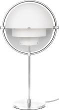 Bild von GUBI Multi-Lite Tischleuchte Ø: 24 cm Chromsockel - Weißer halbmatter Schirm