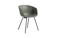 Bild von HAY AAC 26 About A Chair SH: 46 cm – Schwarz pulverbeschichteter Stahl/Staubgrün