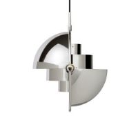 Bild von GUBI Multi-Lite Pendelleuchte Klein Ø: 25,5 cm Chromsockel – Chromschirm