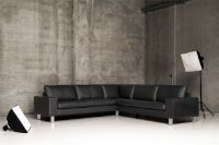 Bild von Mogens Hansen MH 221 Ecksofa 5 Pers. L: 235 cm – Premium-Leder / Schwarz
