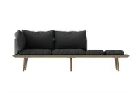 Bild von Umage Lounge Around 3-Sitzer-Sofa 43 x 233 x 75 cm – Gestell aus dunkler Eiche / dunkelgraues Polyester