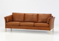 Bild von Mogens Hansen MH 2225 5-Personen-Ecksofa 221 x 221 cm – Cognacfarbenes Dakar-Leder / lackierte Buche