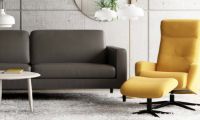 Bild von Melby Duo-Sofa für 3 Personen, L: 190 cm – dunkelbraunes Leder/schwarze Beine