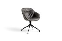 Bild von HAY AAC121 Soft About a Chair Esszimmerstuhl gepolstert SH: 47,5 cm – Schwarz pulverbeschichtetes Aluminium/Seide SIL0855 OUTLET