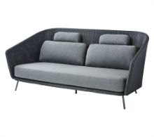 Bild von Cane-line Outdoor Mega 2 Pers. Sofa inkl. SoftTouch Hyndesæt L: 203 cm – Graphit/Gewebe