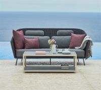 Bild von Cane-line Outdoor Mega 2 Pers. Sofa inkl. SoftTouch Hyndesæt L: 203 cm – Graphit/Gewebe