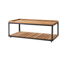 Bild von Cane-line Outdoor Level Couchtisch rechteckig – Lavagrau/Teak