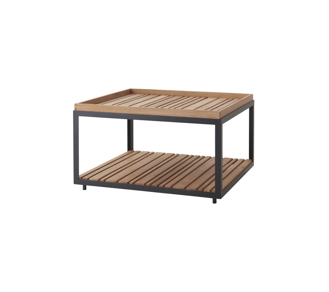 Bild von Cane-line Outdoor Level Couchtisch Stor 79x79 cm - Lavagrau/Teak