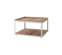 Bild von Cane-line Outdoor Level Couchtisch 79x79 cm - Weiß/Teak