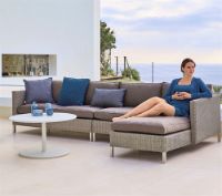 Bild von Cane-line Outdoor Connect Sofa Chaiseloungemodul, Rückseite – Taupe