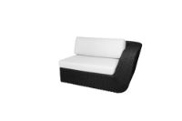 Bild von Cane-line Outdoor Savannah 2-Personen-Sofa mit Modul, Rückseite – Weiß