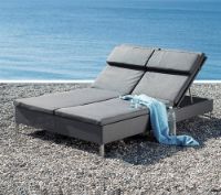 Bild von Cane-line Outdoor Rest Sonnenliege, doppelt L: 120 cm – Grau