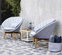 Bild von Cane-line Outdoor Peacock Loungesessel – Teak / Hellgrau