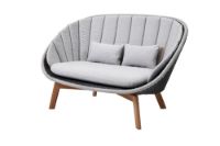 Bild von Cane-line Outdoor Peacock 2Pers. Sofa, Hyndesæt – Hellgrau