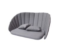 Bild von Cane-line Outdoor Peacock 2Pers. Sofa, Hyndesæt – Grau