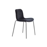 Bild von NORR11 Langue Stack Soft Spisestuestol SH: 47 cm – Sort/Velvet Midnight Blue