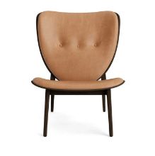 Bild von NORR11 Elephant Lounge Chair Leder SH: 38 cm - Dunkel geräucherte Eiche/Dünenkamel 21004