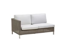 Bild von Cane-line Outdoor Connect 2 Pers. Sofa rechts Modul inkl. Kissen L: 148 cm – Taupe/Weiß