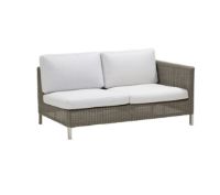 Bild von Cane-line Outdoor Connect 2 Pers. Sofa-Linksmodul inkl. Kissen L: 148 cm – Taupe/Weiß