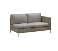 Bild von Cane-line Outdoor Connect 2 Pers. Sofa-Linksmodul inkl. Kissen L: 148 cm – Taupe/Weiß