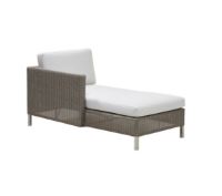 Bild von Cane-line Outdoor Connect Chaiselounge Rechts inkl. Kissen L: 153 cm – Taupe/Weiß