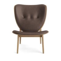 Bild von NORR11 Elephant Lounge Chair Leder SH: 38 cm – Natureiche/Dünen Dunkelbraun 21001