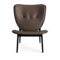 Bild von NORR11 Elephant Lounge Chair Leder SH: 38 cm - Schwarze Eiche/Dünen Dunkelbraun 21001