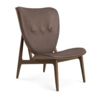 Bild von NORR11 Elephant Lounge Chair Leder SH: 38 cm - Helle geräucherte Eiche/Dünen Dunkelbraun 21001