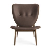 Bild von NORR11 Elephant Lounge Chair Leder SH: 38 cm - Helle geräucherte Eiche/Dünen Dunkelbraun 21001