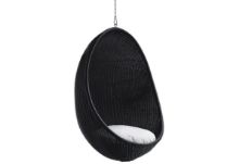 Bild von Sika-Design Hanging Egg Exterior Hängesessel inkl. Kissen H: 119 cm – Schwarz/B450 Tempotest Weiß