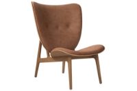 Bild von NORR11 Elephant Lounge Chair Leder SH: 38 cm – Eiche hell geräuchert/Dünenrost 21002