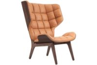 Bild von NORR11 Mammoth Chair Leder SH: 35,5 cm - Dark Smoked Oak/Dunes Cognac 21000