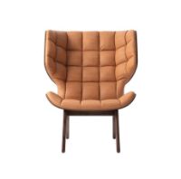 Bild von NORR11 Mammoth Chair Leder SH: 35,5 cm - Dark Smoked Oak/Dunes Cognac 21000