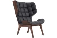 Bild von NORR11 Mammoth Chair Leder SH: 35,5 cm - Dark Smoked Oak/Dunes Anthrazit 21003