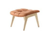 Bild von NORR11 Mammoth Ottoman Leder H: 37 cm – Natureiche/Dünen Cognac 21000