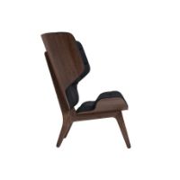 Bild von NORR11 Mammoth Chair Velvet SH: 35,5 cm - Dunkel geräucherte Eiche/Samt Mitternachtsblau 1678